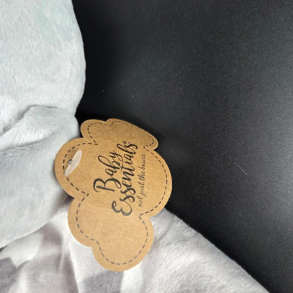 Baby Essentials Gray Bear Security Blanket Lovey Mountain Cloud Navy Blue NWT